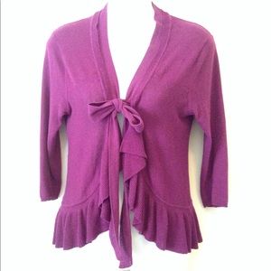 Anthropologie (Guinevere) magenta tie cardigan M